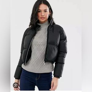 Wednesday’s Girl cropped puffer jacket, black, size XS